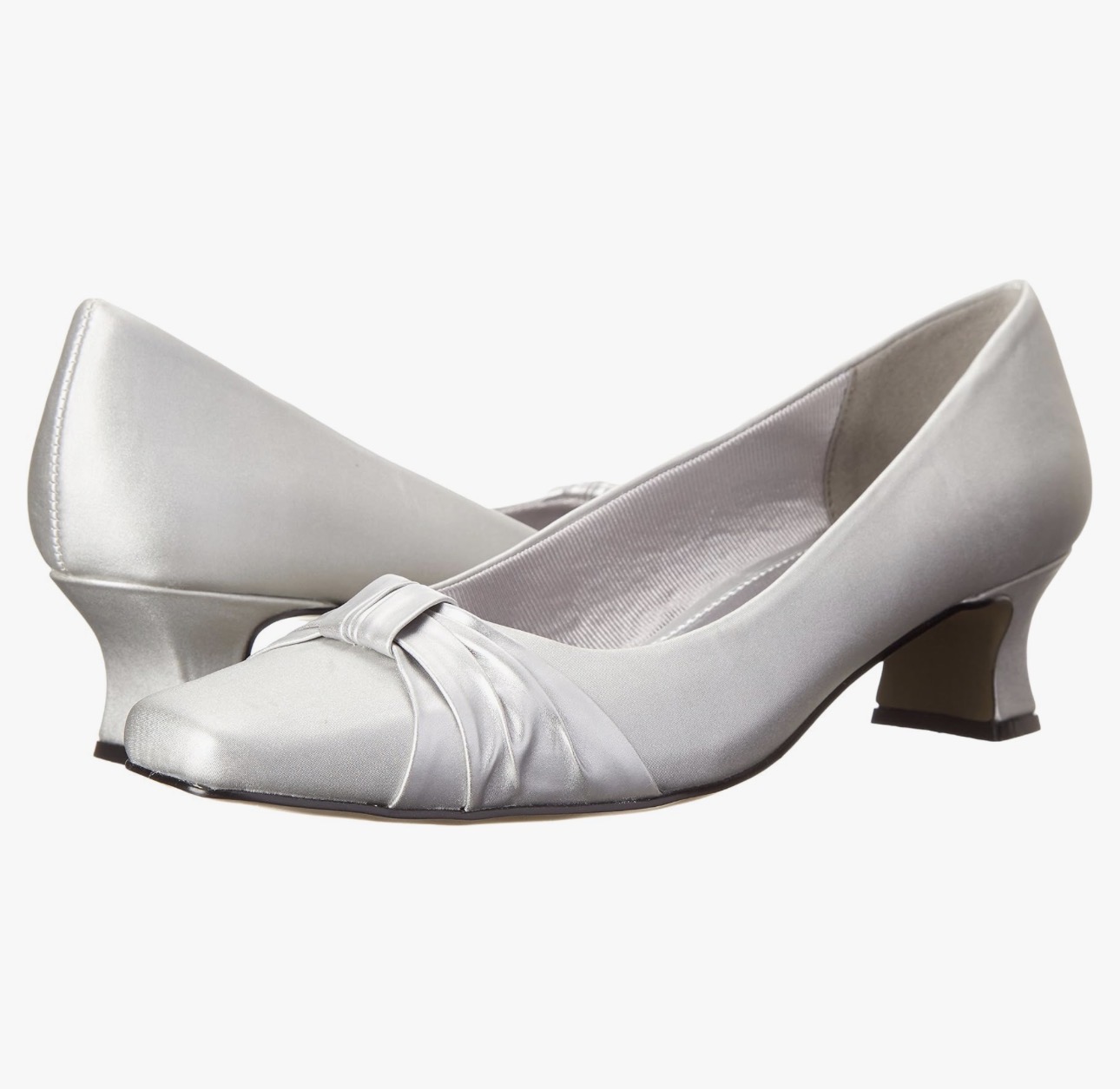 Easy Street Women's Waive Dress Pump,Silver Satin,9 M US